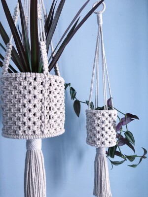 Cotton Macrame Wall Hanging for Home/Office Decor (Off