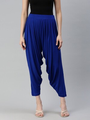 Stylish blue 100% cotton polyester fit patiala salwar