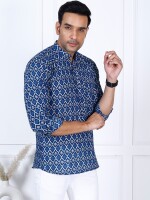 Printed jaipuri short kurta for Men 100% cotton comfort