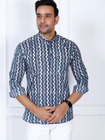 Men's cotton printed stylish short jaipuri kurta