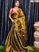 Pure Raga Tissue Saree with Rich Jardousi Border – A Touch of Elegance