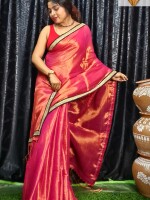 Pure Raga Tissue Saree with Rich Jardousi Border – A Touch of Elegance