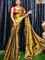 Pure Raga Tissue Saree with Rich Jardousi Border – A Touch of Elegance