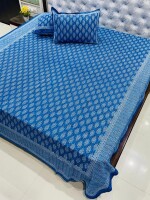 Dark Collection, Denim Bed sheet with 2 Pill0w Covers