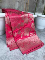 Elegant Banarasi Semi Katan Silk Saree – Perfect for Parties & Festivals