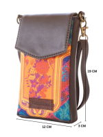 Multicoloured Motif Crossbody Mobile Sling Bag