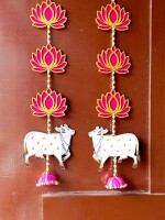 Lotus Cow Hanging (Pair) - Beautifully Crafted Wall Decor