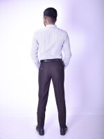 Men's purple white formal shirt with classic checked pattern