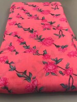 Latest floral design hand screen printed dress material