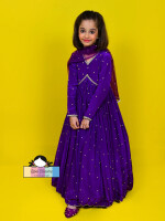 Plumplux (Anarkali) PURPLE STYLISH ANARKALI FOR KIDS , TRADITIONAL OUTFIT , ETHENIC WEAR FOR KIDS