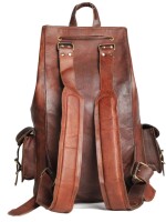 18" Retro travel rucksack backpack brown leather bag Laptop Backpack College bag for men women.