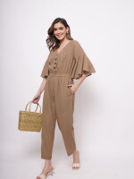 Women's Western Wear, Earthy, Comfortable, colour Monochrome land | brown, Jumpsuit By Vishesh Kapoor