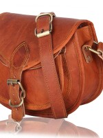 16" Women's Real Leather Shoulder Cross Body Satchel Saddle Tablet Retro Rustic Vintage Bag Handbags Purse