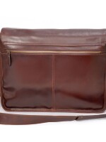 Handmade Buffalo Leather Messenger Bag With 2 Pockets Office Crossbody bag Laptop Shoulder bag For Unisex