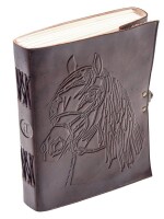 Leather journals Vintage Horse Embossed Leather Journal Notebook Diary (Handmade Paper) - Coptic Bound with Lock Closure