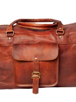 leather travel bags 24" Men's genuine vintag Leather large duffle travel gym weekend overnight bag