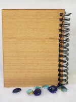 Wolf Wooden Engraved Notebook Gift (8 Inch Multicolor) Notebook, Sketchbook, Spiral Bound, Lined Pages.