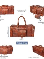 leather travel bags 24" Men's genuine vintag Leather large duffle travel gym weekend overnight bag