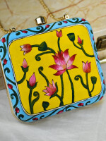 Traditional  hand paint pichwai cow clutch bag (box) for women