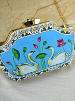 Nature Inspired hand painted clutch bag (box) for women