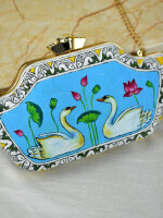 Classy hand painted clutch bag (box) for women