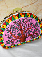 Paradise hand painted clutch bag (box) for women