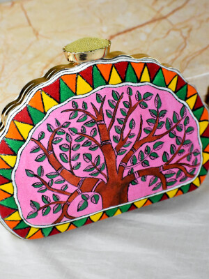 Unique design hand painted clutch bag (box) for women