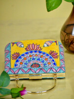 Matasya madhubani hand painted clutch bag (box) for women