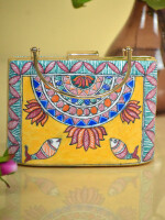 Matasya madhubani hand painted clutch bag (box) for women