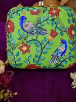 Hand painted kalamkari clutch bag (box) for women