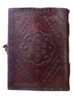 leather journals Vintage Heart Embossed Leather Journal Notebook Diary (Handmade Paper) - Coptic Bound With Lock Closure (HEART)