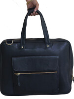 Handmade Geniune Leather briefcase Laptop Messenger bag Crossbody Bag for men fits 15'' laptop.