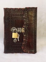 Leather Bound Journal With Key lock Handmade Vintage Large 7" Embossed For Men Women Blank pages personal Diary notebook journal gift Antique.