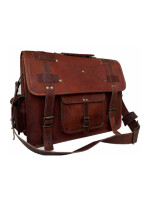 Vintage leather flap school & college bag | unisex travel crossbody bag