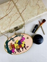 Gond painting hand painted clutch bag (box) for women