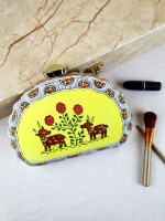 Paradise hand painted clutch bag (box) for women