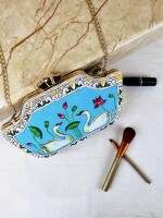 Nature Inspired hand painted clutch bag (box) for women