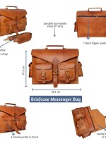 Laptop Bags Vintage Soft Leather Messenger Brown Real Laptop Satchel Bag Genuine Briefcase A (15 INCHES)