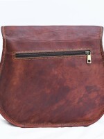 9" Women's Real Leather Shoulder Cross Body Satchel Saddle Tablet Retro Rustic Vintage Bag Handbags Purse