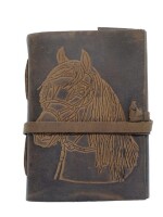 Leather Journal With Horse Embossed Travel Diary Office Personal Notebook- A Gift for Horse Lovers.