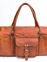 Oversized ROUND Travel Duffel Bag Genuine Leather Weekend bag Weekender Carryon travel bag Brown