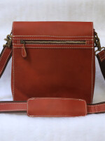 Brown leather crossbody crossover bag - best vintage purse small Shoulder bag