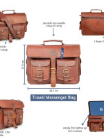 Laptop Bags Vintage Brown Leather Messenger bag Crossbody Shoulder Travel bag Laptop Briefcase For Unisex.