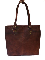 Leather tote bag for women with zipper closure Shoulder bag For Office College Shopping & Travel