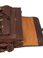 15 inch Leather laptop briefcase bag Messenger Office College Crossbody Bag Notebook case