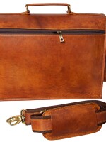 Laptop Bags Vintage Soft Leather Messenger Brown Real Laptop Satchel Bag Genuine Briefcase A (15 INCHES)