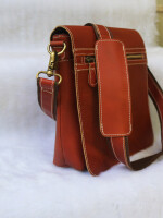 Brown leather crossbody crossover bag - best vintage purse small Shoulder bag