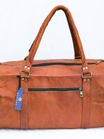 Oversized ROUND Travel Duffel Bag Genuine Leather Weekend bag Weekender Carryon travel bag Brown