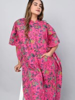 stylish and comfortable floral print dress for women pink