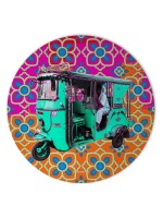 Turquoise Green Rickshaw Mouse Pad